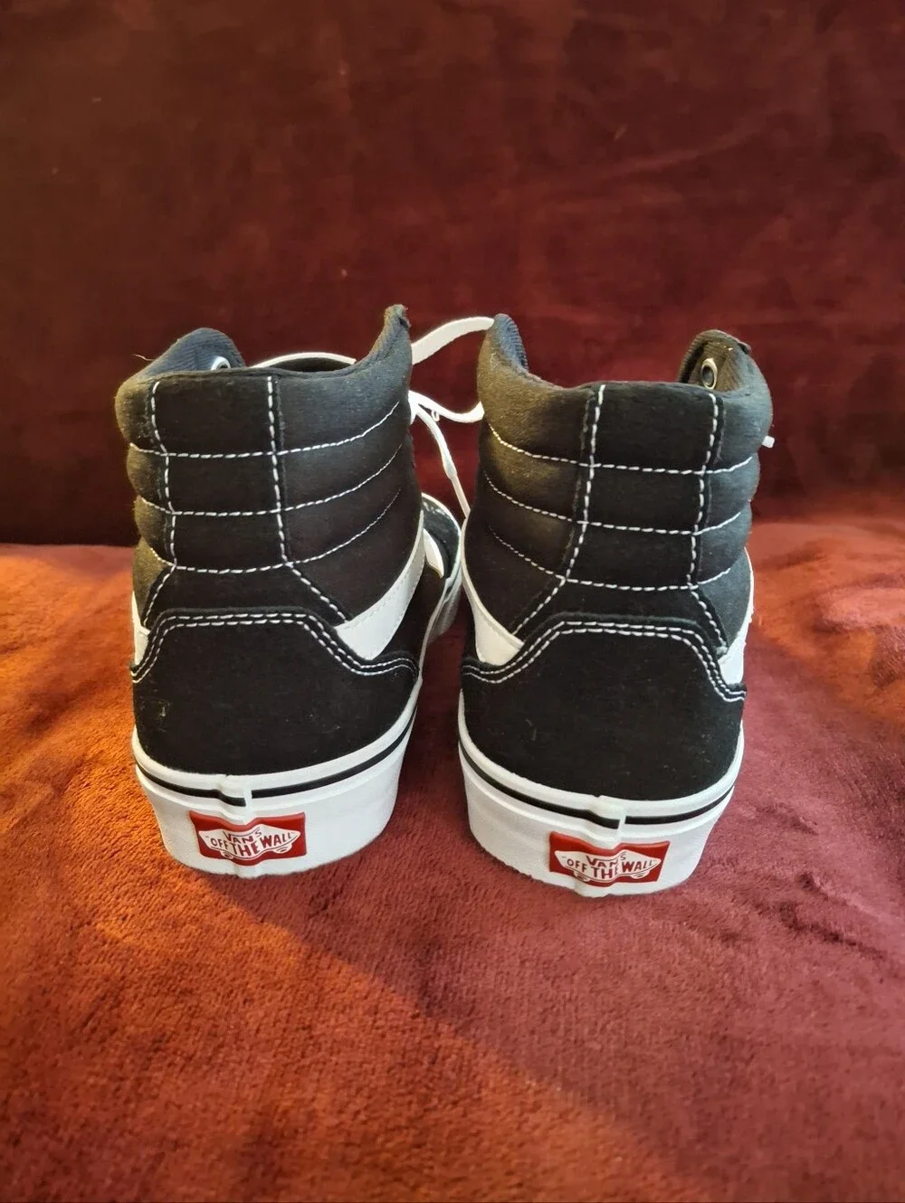 Vans Black and White High-Top Skate Sneakers